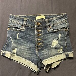 Ariya Women's Button-Up Jean Shorts - Dark Blue